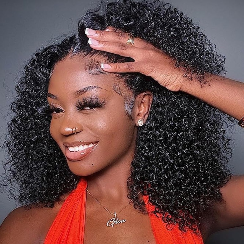 Curly Hair Short Bob Pre Plucked Glueless Lace Front  Wigs 100% Human Hair Curly Bob Lace Front Wigs 10 4×4 HD Lace 220%