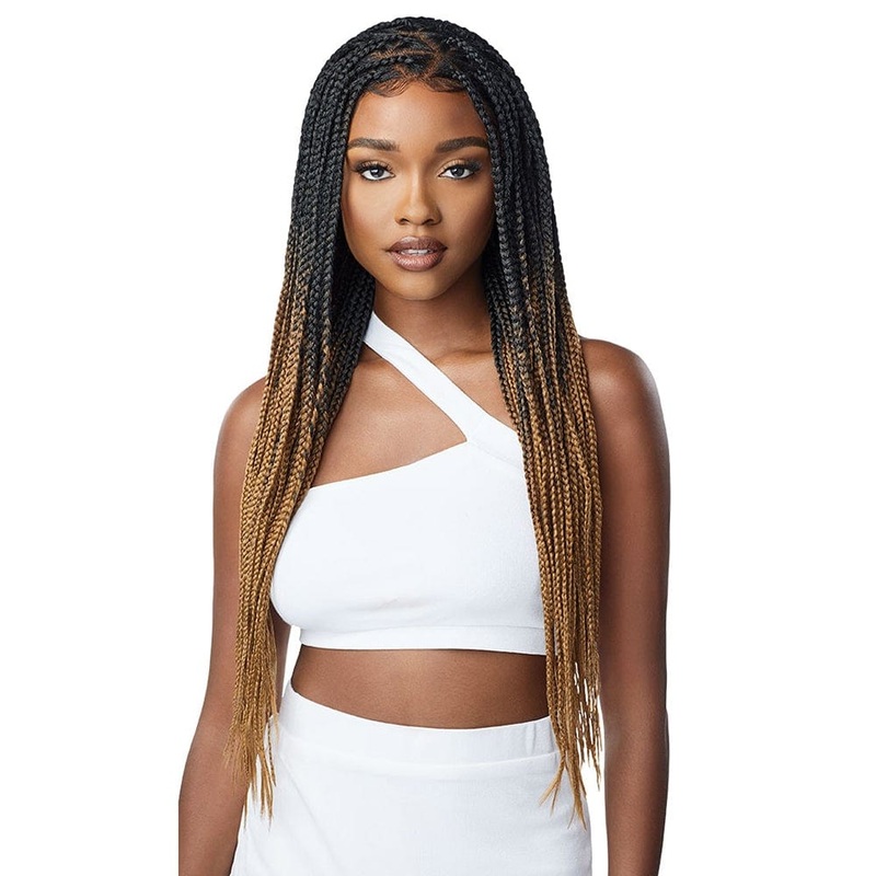 Outre 13×4 Lace Frontal Wig – Knotless Triangle Part Braids 1 JET BLACK