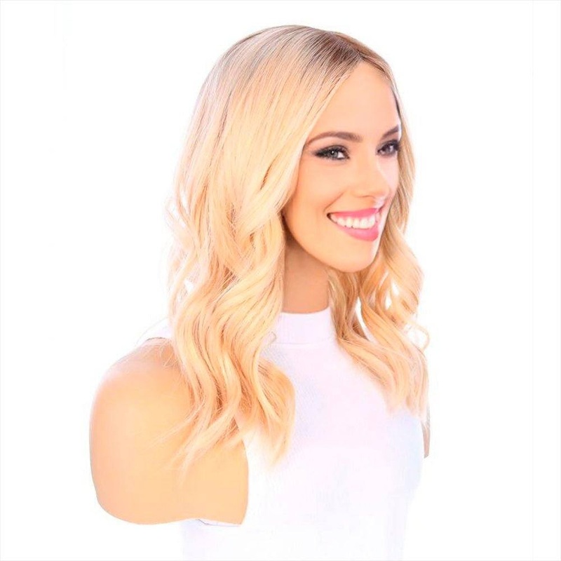 18″ Princess Silk Top Wig Beige Blonde Zig Zag Lace Front