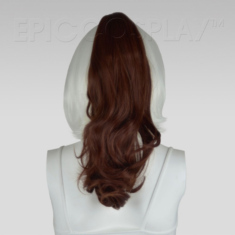 20″ Medium Brown Wavy Curly Ponytail Clipon