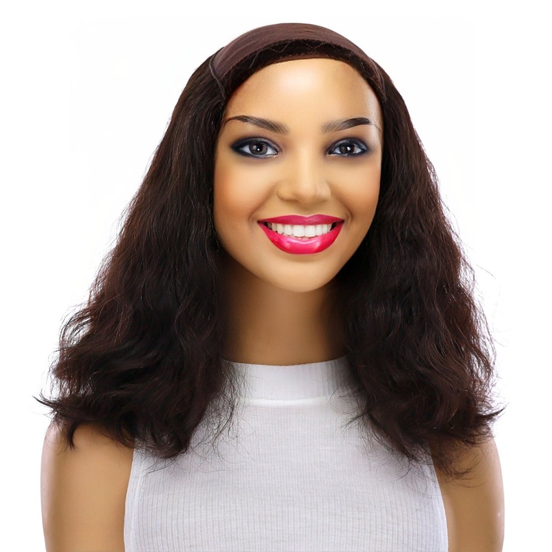 16″ HatFall Wig Soft Black Wavy Open Wefted