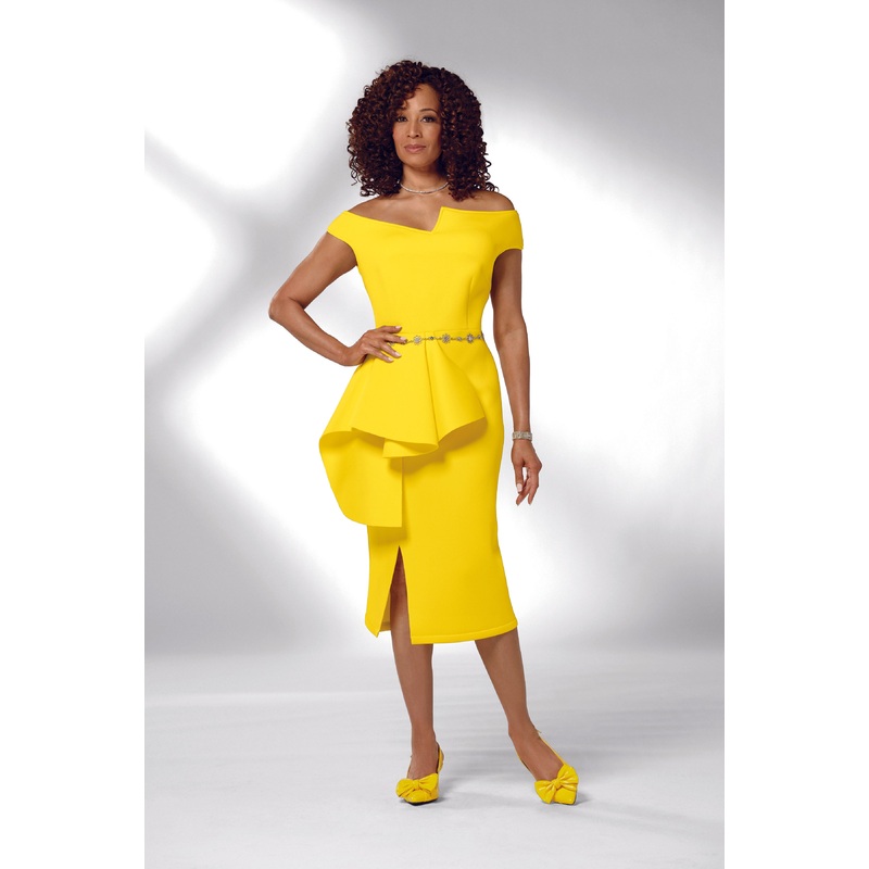 Elegance on Your Side Dress by EY Boutique YELLOW 1X