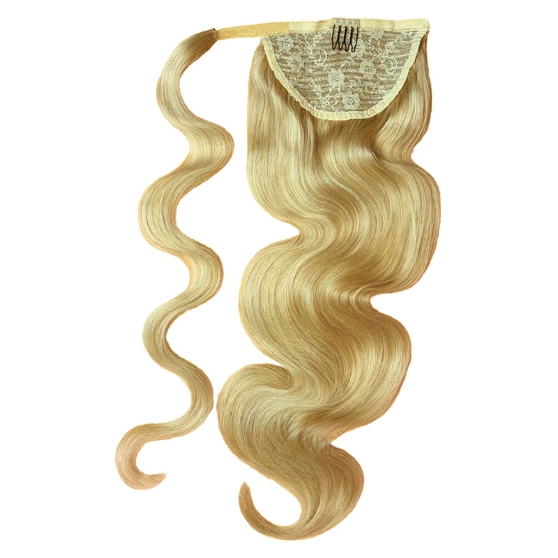 Platinum Blonde Wrap Ponytail 16″ Straight