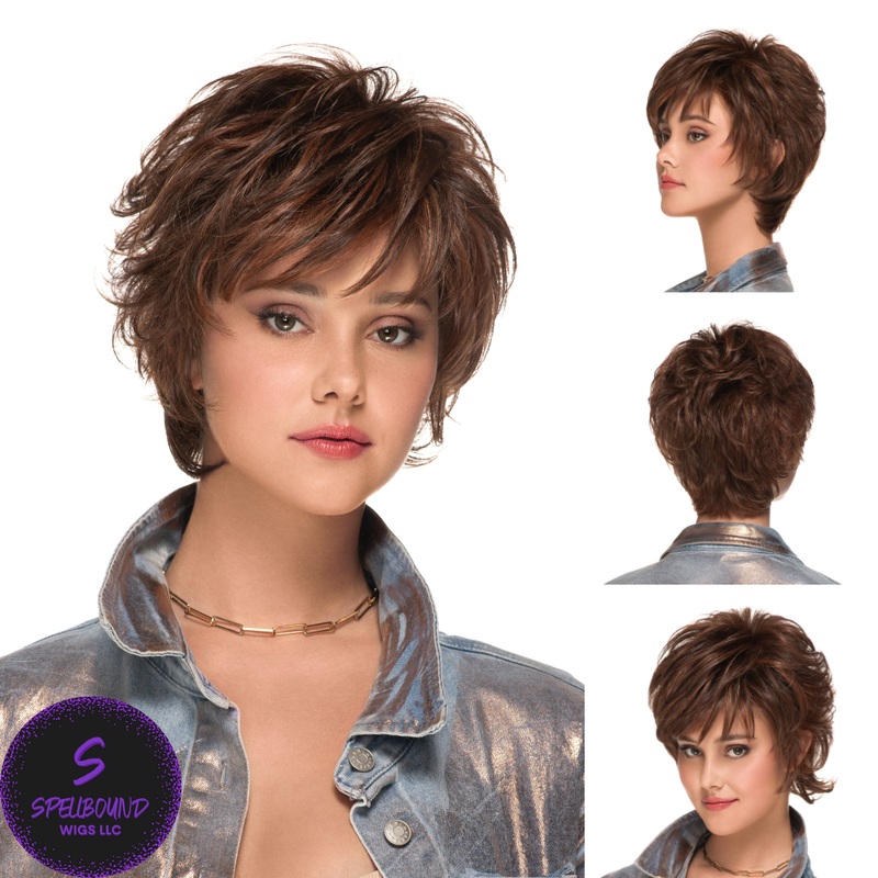 Short Shag in 4/2625 – Look Fabulous Collection by TressAllure ***CLEARANCE*** 4/2625 – 3 Tone Brunette Dark Auburn Blend