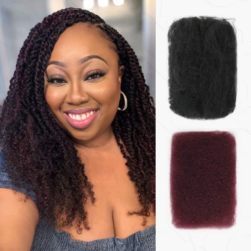 SUPER DEAL|3 PACKS Burgundy Afro kinky Bulk SEND 1 FREE HAIR 10” Burgundy#99j 10” Burgundy #99J