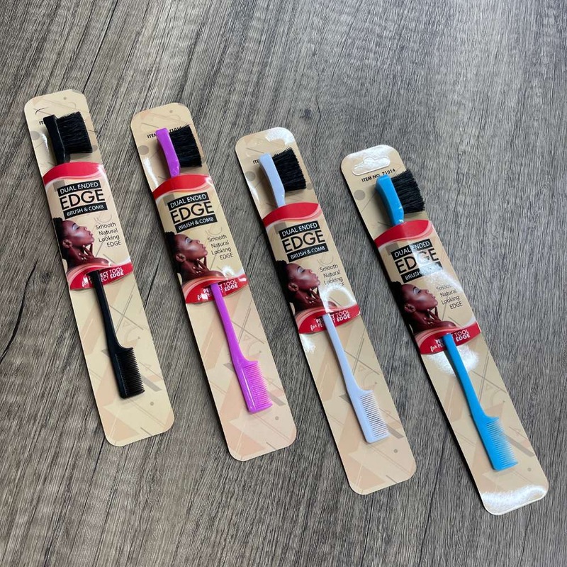Dual Ended Edge Brush & Comb (1PC)
