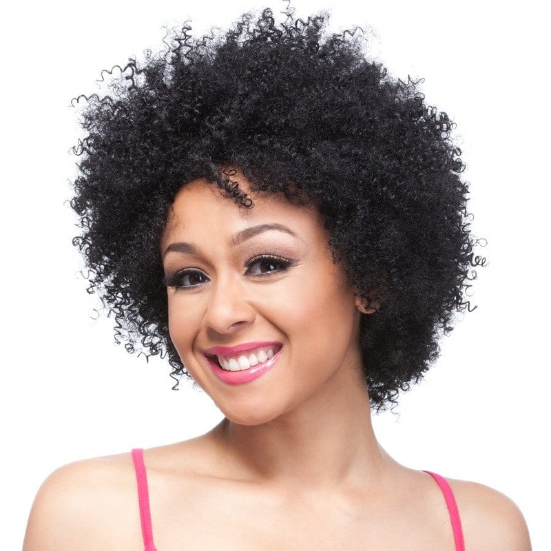 It’s a Wig! 100% Human Hair Wig – Afro Curl 1 JET BLACK
