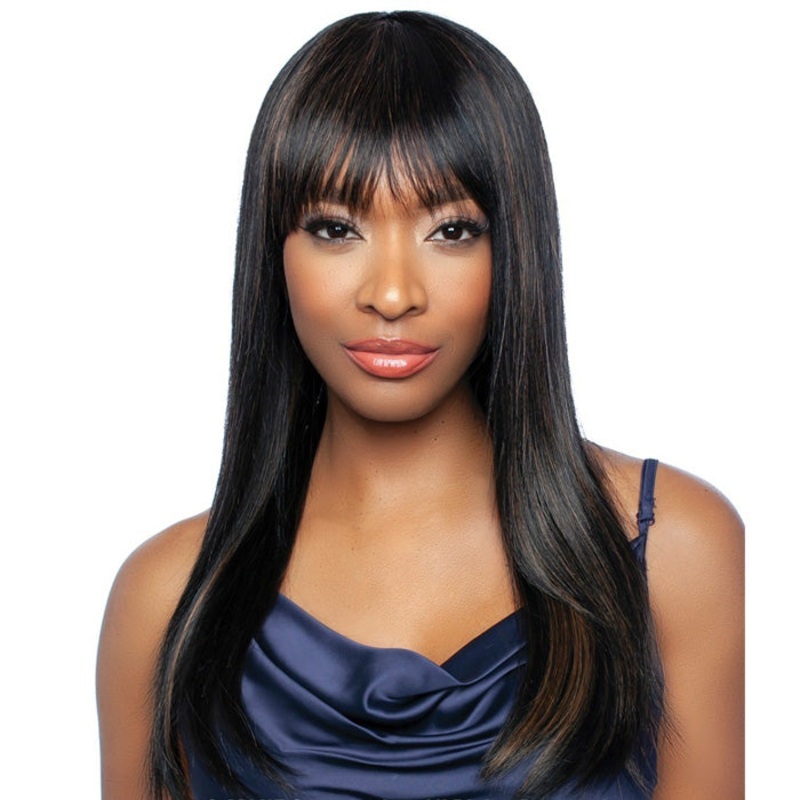 Mane Trill Brazilian Virgin Remy 100% Unprocessed Human Hair Full Wig – TRM117 STRAIGHT FULL BANG 22″ FS1B-30