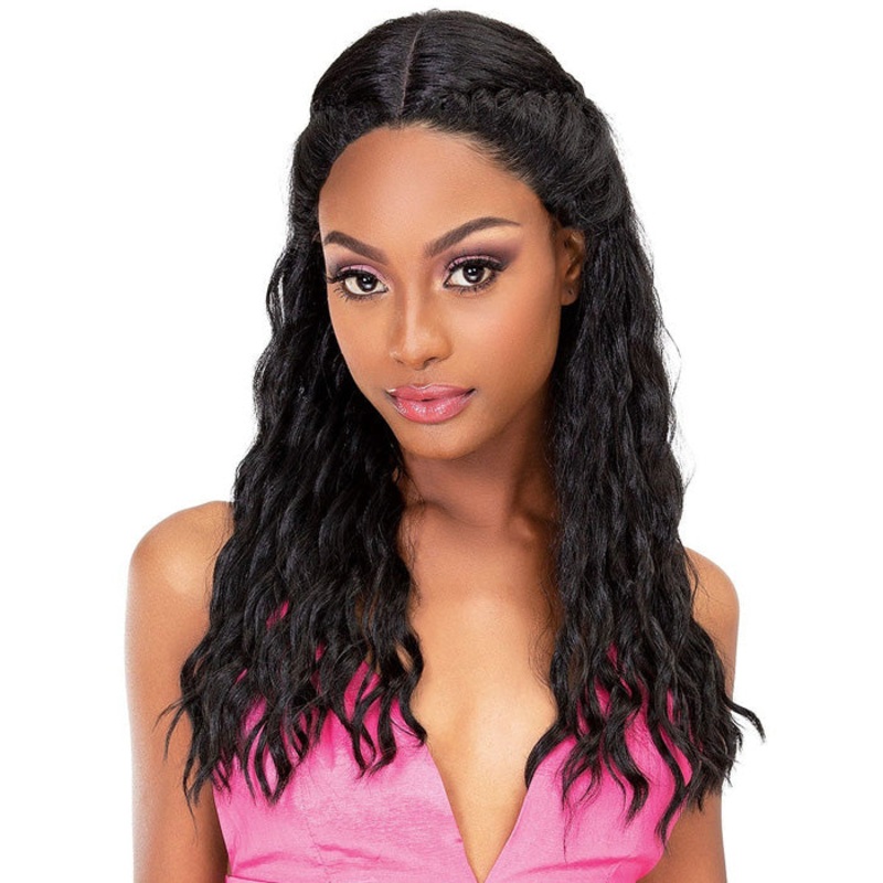 Janet Collection Braided Extended Part Swiss Lace Front Wig – LAYLA T1B/GOLDENOAK