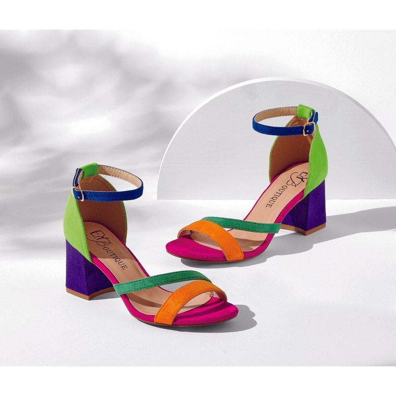 Step into Color Ankle Strap Heels by EY Boutique MULTI 10W