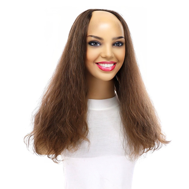 18″ U-Shape Topper Medium Brown Babylight Wavy