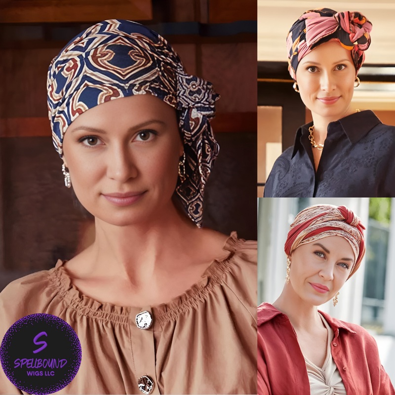 Beatrice Turban – Christine Headwear Collection Paisley Swirls