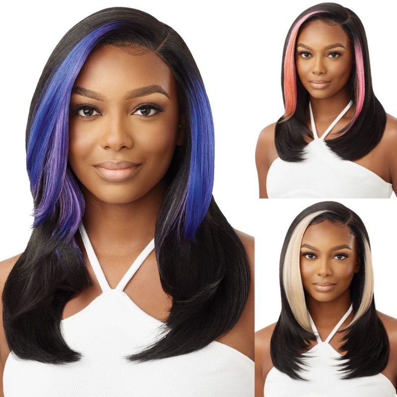 Outre Synthetic SleekLay Part HD Lace Front Wig – Etina 1 JET BLACK
