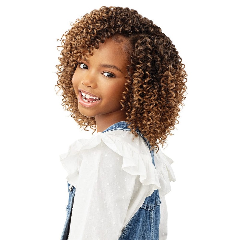 Outre X-Pression Lil Looks Crochet Hair – 2x 3C Whirly 6″ 1 JET BLACK