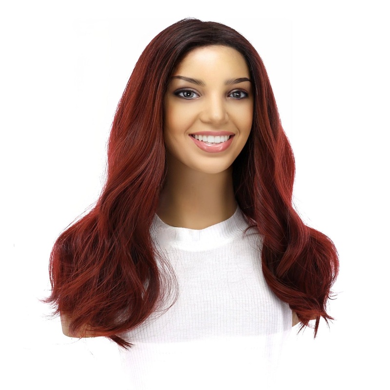 20″ Divine Lace Top Wig Merlot Red Zig Zag Lace Front
