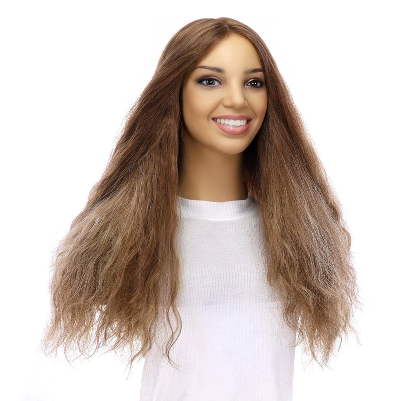 24″ Gisele Silk Top Wig Light Brown Babylight Wavy Zig Zag Lace Front