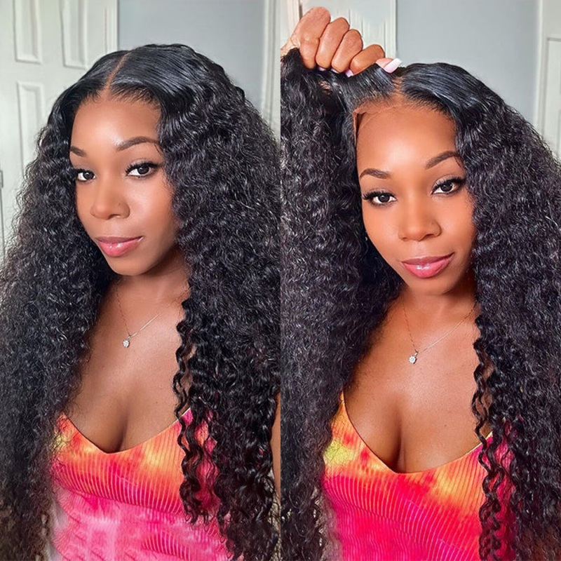Pre Bleached Deep Wave Glueless Wig 8×5 Partingplus Lace Closure Wig Beginner Friendly 1 Min Install 14 Deep Wave 150%