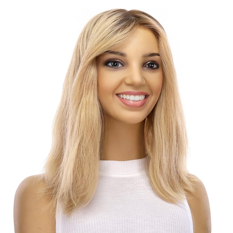 16″ Princess Silk Top Wig Golden Blonde Wavy Zig Zag Lace Front