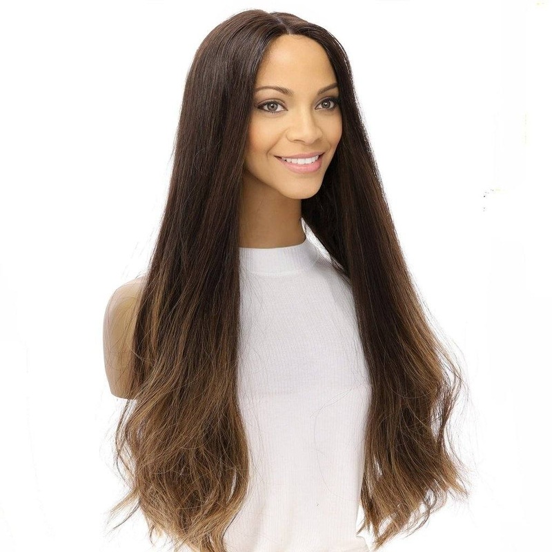 26″ Divine Lace Top Wig Dark Brown Balayage Zig Zag Lace Front