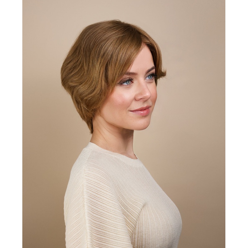 european virgin hair wig – 6″ warm blonde.