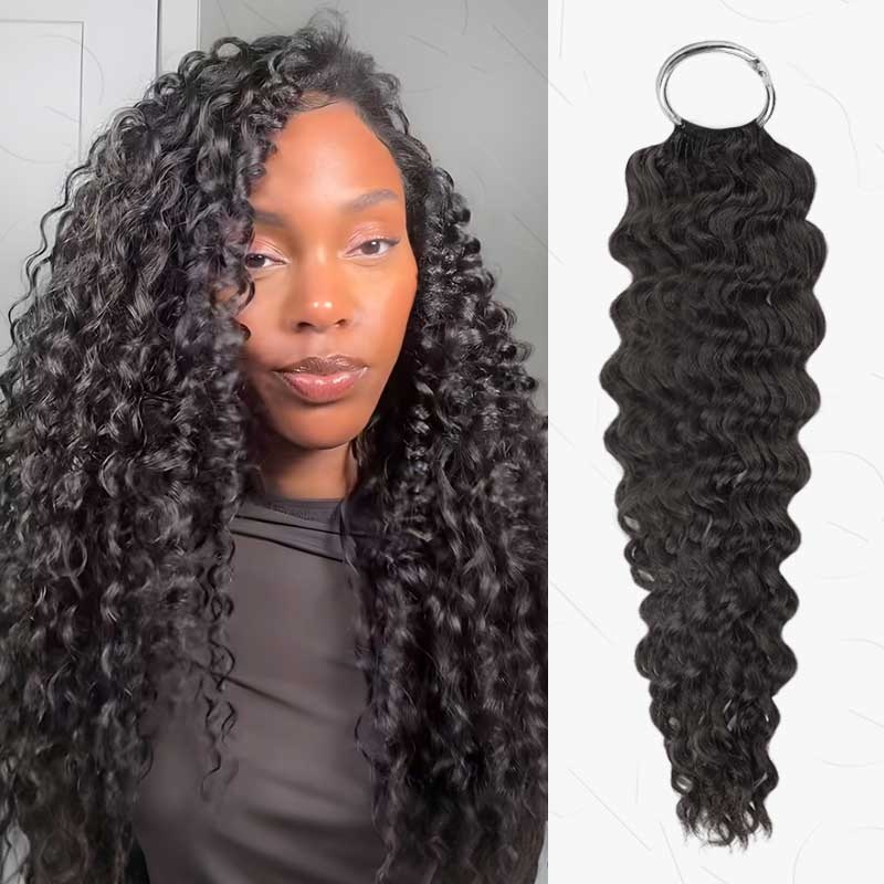 HUGE DEAL|Seamless Water Wave Feather Crochet Human Hair Extensions Water Wave 14” 3 Packs (Most People Choice)