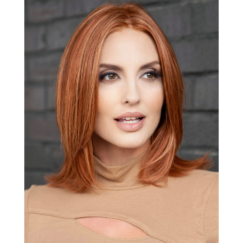 Lisa (Exclusive) | Lace Front & Monofilament Top Human Hair Blend Wig by Envy Amaretto N Cream