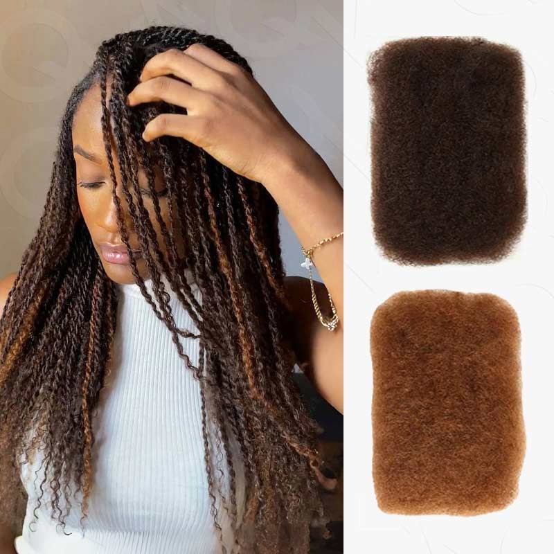 SUPER DEAL|3 PACKS Auburn Brown Afro kinky Bulk SEND 1 FREE HAIR 10” Auburn Brown#30 10” Natural Black #1B