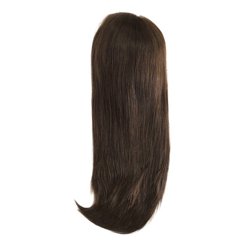 Dark Brown French Lace Medical Wig 18″