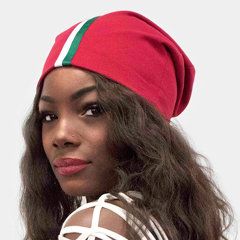 Solid Satin Lined Beanie Hat Red