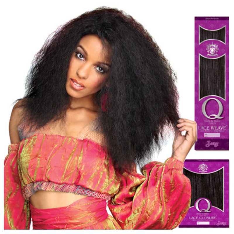 Zury Q Lace Human Blend Natural Texture Closure + Weaving 16″ 16 1