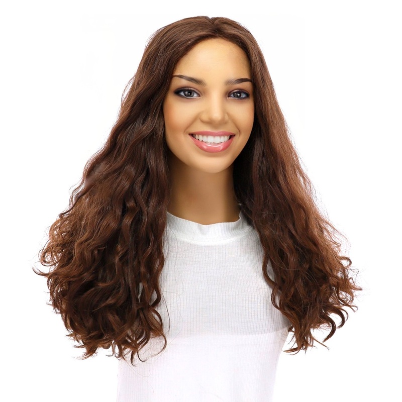 20″ Secret Lace Top Wig #6 Neutral Medium Brown Wavy