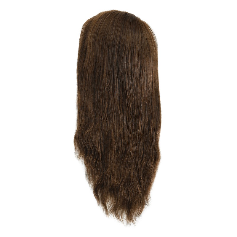 Brown Wefted Medical Wig with Lace Front & Top 14″