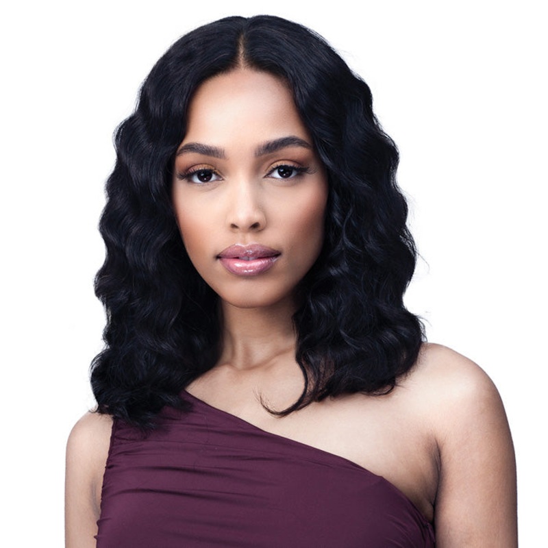 Bobbi Boss 100% Unprocessed Remy HD Lace Bundle Hair Wig – LOOSE DEEP 16″ NATURAL