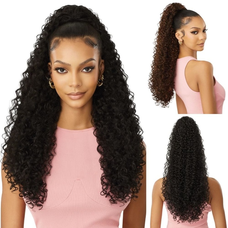 Outre Synthetic Pretty Quick Ponytail – Jess 26″ 1 JET BLACK