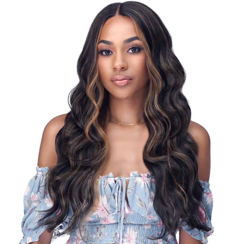 Bobbi Boss Miss Origin Premium Human Hair Blend 5″ HD Lace Front Wig – MOGL 100 MINA HL27/613