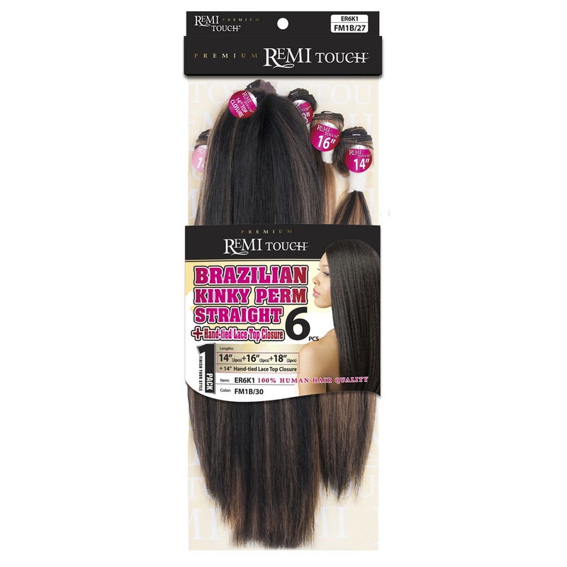 New Born Free Premium Remi Touch Weave NATURAL KINKY PERM STRAIGHT 6Pcs 14/16/18 1