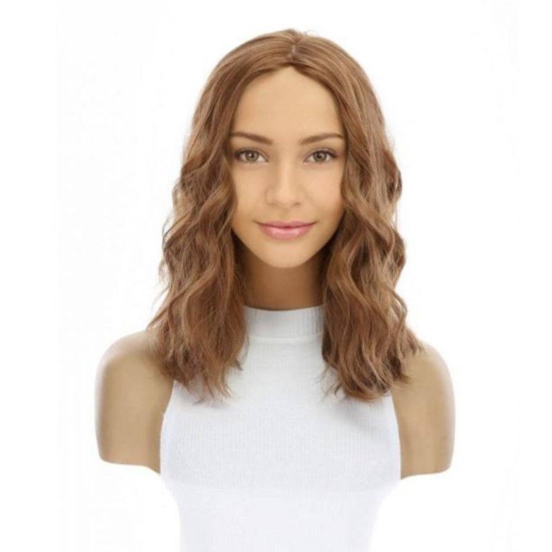 14″ Emerald Silk Top Topper Strawberry Blonde Wavy