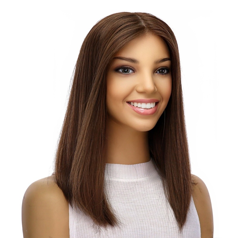 16″ Princess Silk Top Wig Medium Brown Babylight Zig Zag Lace Front