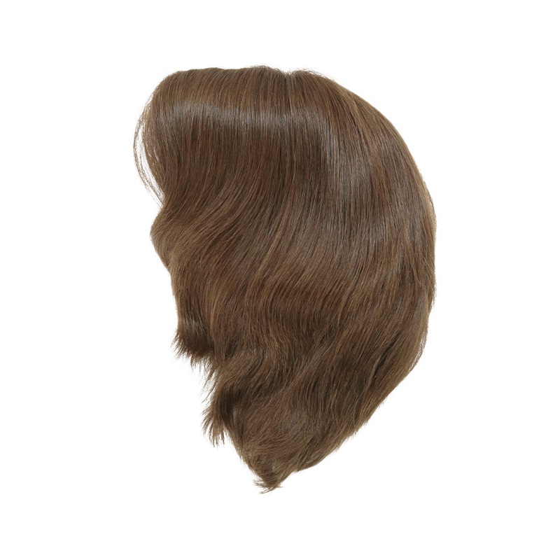 Chestnut Brown French Lace in front with Silk Mono Cover Sheitel Jewish Wig 12″