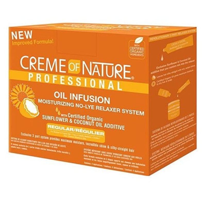 Creme of Nature PRO Oil Infusion Moisturizing No-Lye Relaxer Kit [Quad Pack]