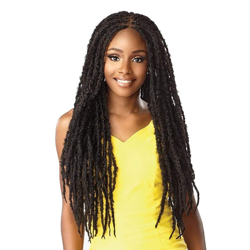 Sensationnel Cloud 9 4×4 Swiss Lace Wig – Butterfly Locs 30″ 1 JET BLACK