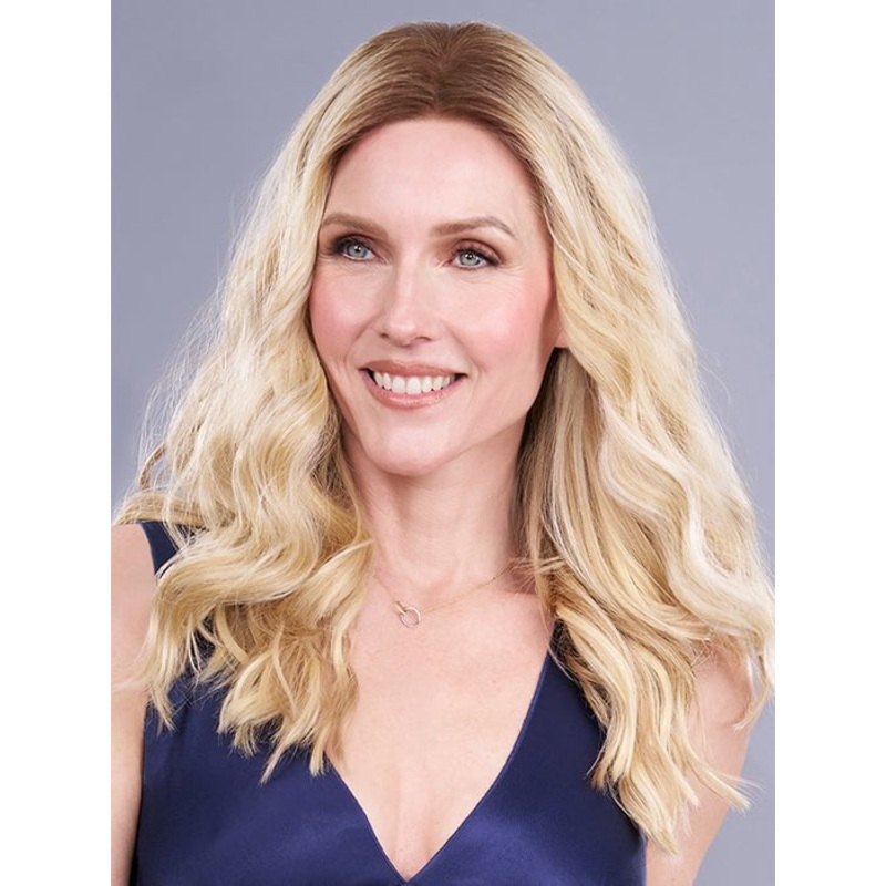 Top Trend Lace Wavy 18 | Synthetic Lace Front Hair Topper (Mono Top) 1B