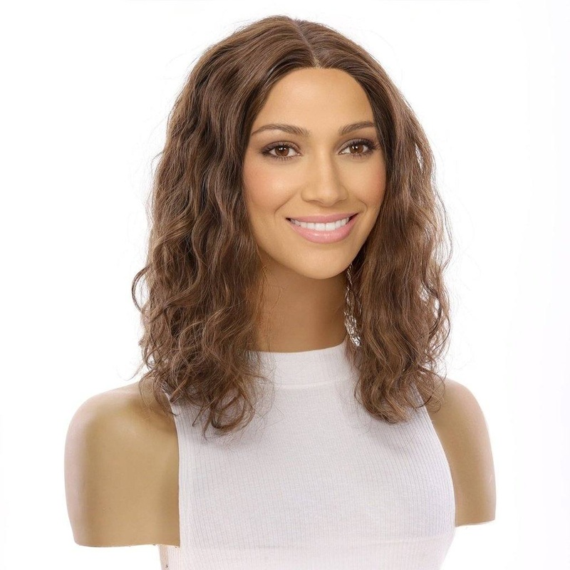 16″ Divine Lace Top Topper Medium Brown Babylight Wavy Zig Zag Lace Front