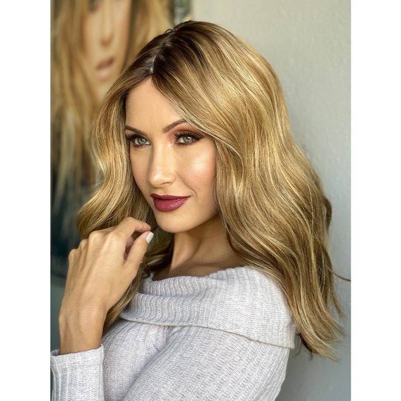 19″ Nicole Silk Top Wig Medium Blonde w/ Partial Rooting