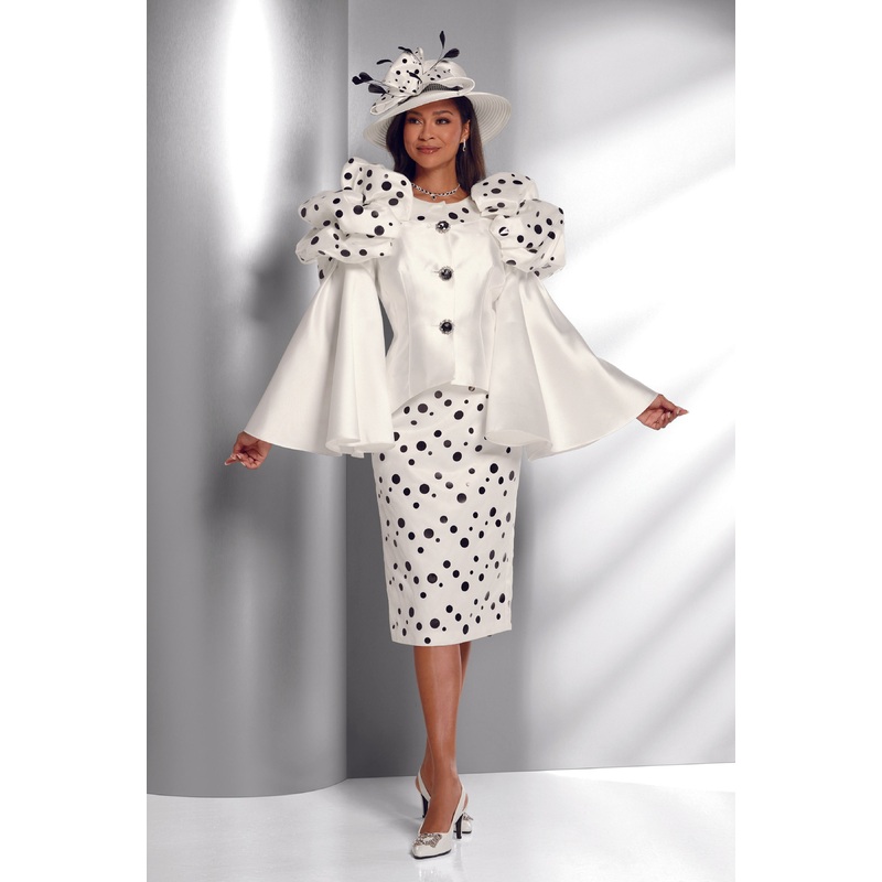 Dazzling Dots Women’s Suit by EY Boutique WHITE/BLACK 10