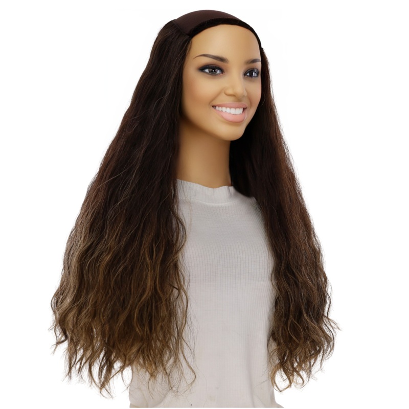 24″ HatFall Wig Medium Brown Babylight Wavy Open Wefted
