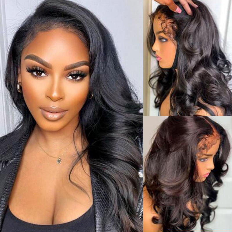 QVR Curly Edges 13×4/13×6 Lace Frontal Wigs Body Wave With Realistic Type 4 Hairline 13X4 Lace 150% 14”