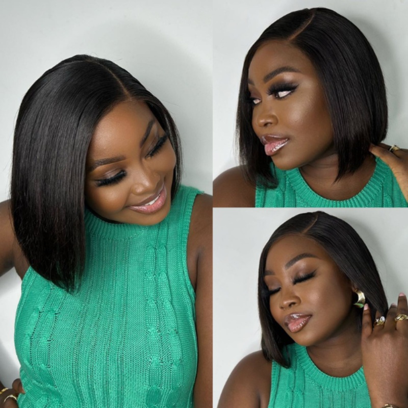 Weekly Special | Ultra Natural Glueless Minimalist HD Lace C Part Bob Wig 100% Human Hair – US Only 10 Leave-in Conditioner