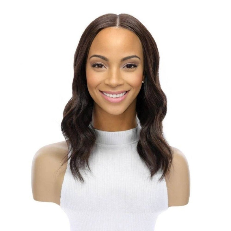 16″ Divine Lace Top Topper Dark Brown Wavy Zig Zag Lace Front