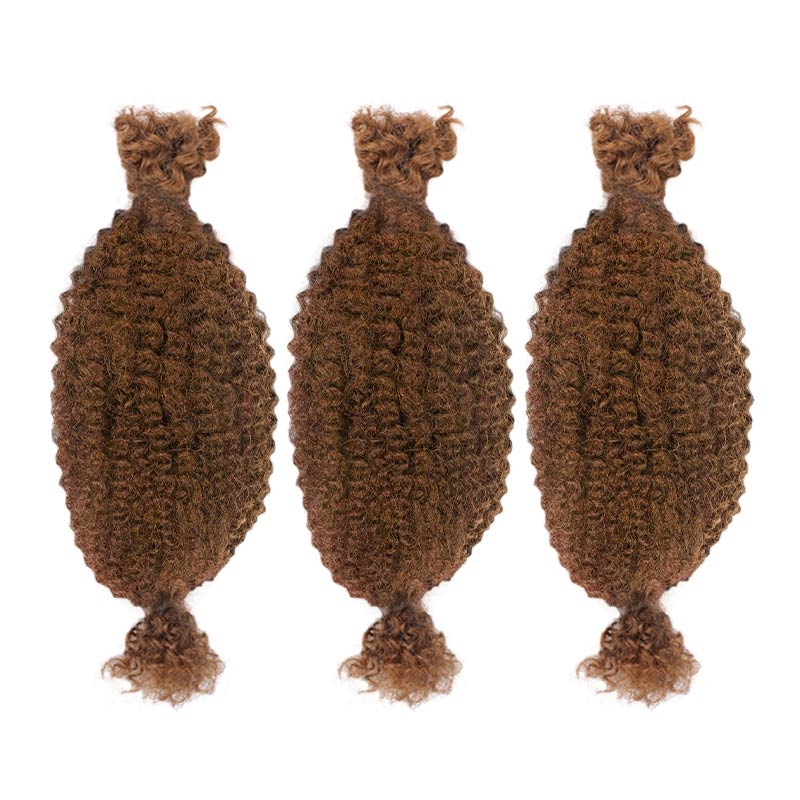 QVR Spring Twist Hair Auburn Brown #30 Color Type 3C 4A Hair Extensions Auburn Brown #30 3 Packs (Full Head) 10”